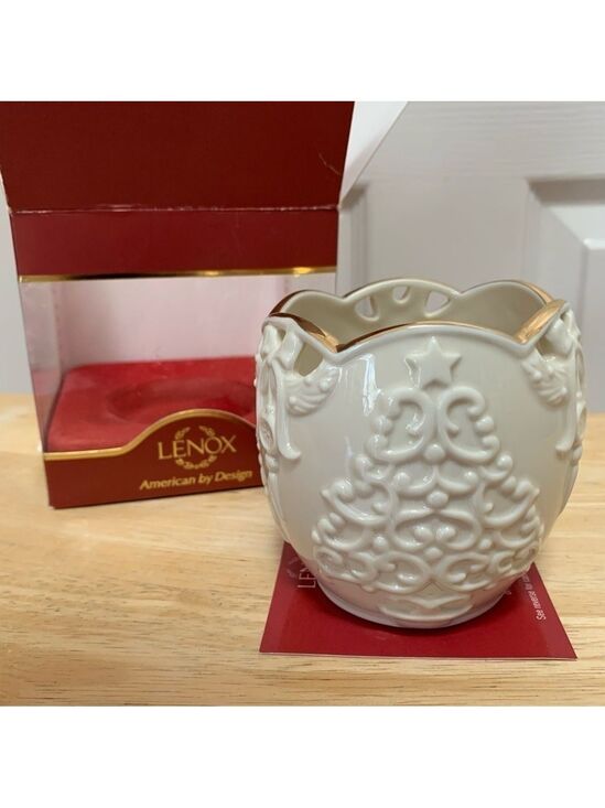 Lenox Other - LENOX merry lights tree votive tea light holder classic ivory with gold holiday